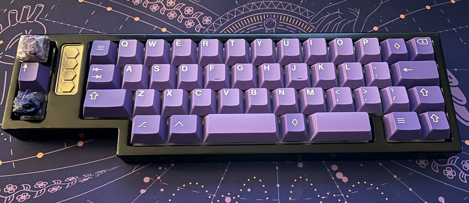 My finished purple mechanical keyboard